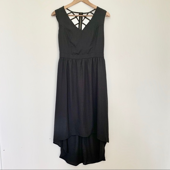 🆕 NWOT Black High/Lo Caged Back Dress - Picture 3 of 5